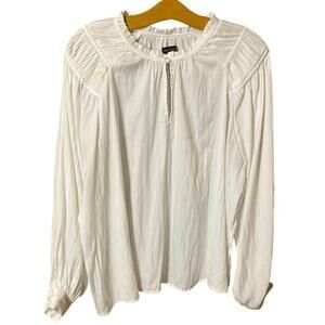 The Limited Elegant White poet style Women's Top long sleeve peasant XL